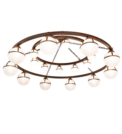 84" Wide Bola Tavern 20 Light Two Tier Chandelier