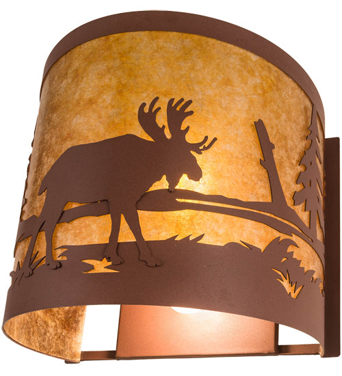 15" Wide Moose At Lake Wall Sconce