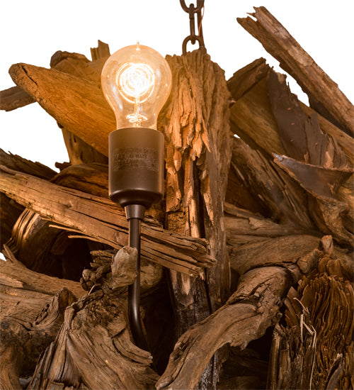 30" Wide Driftwood 6 Light Chandelier