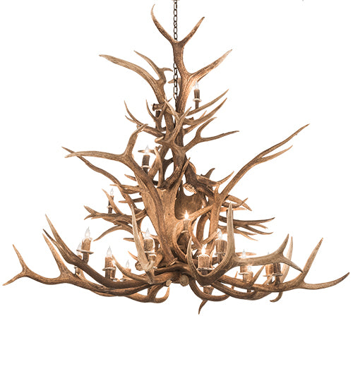 72" Wide Antlers Elk 24 Light Chandelier