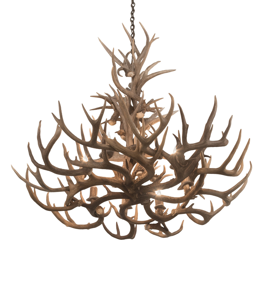 43" Wide Antlers Whitetail Deer 8 Lt Chandelier