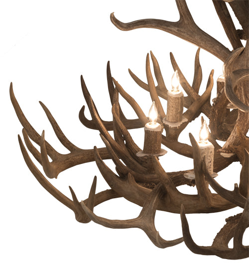 43" Wide Antlers Whitetail Deer 8 Lt Chandelier