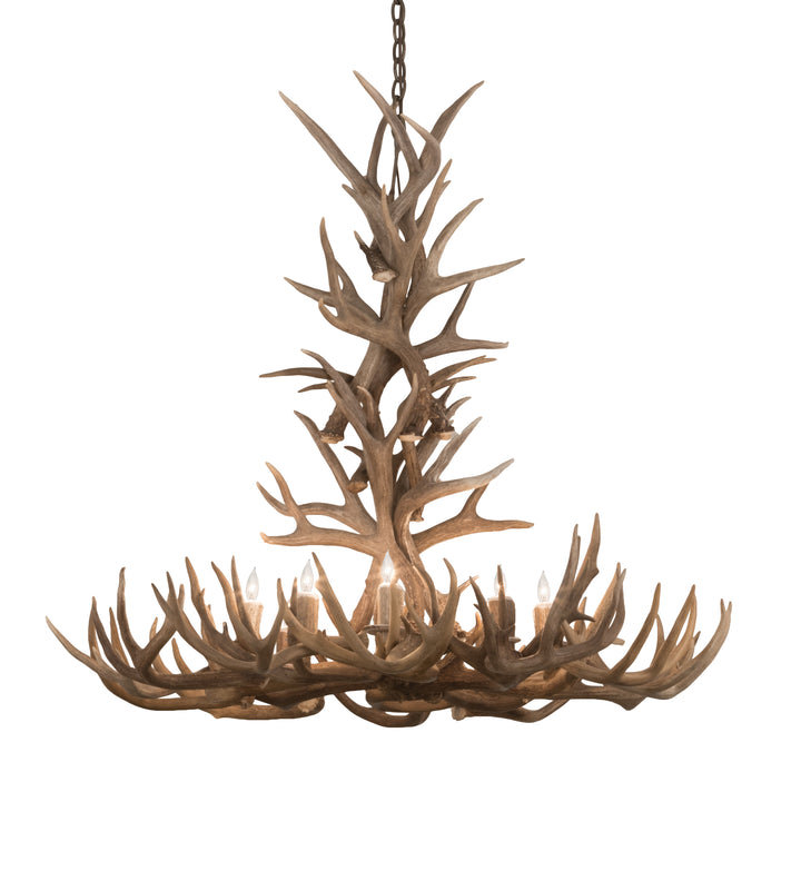 43" Wide Antlers Whitetail Deer 8 Lt Chandelier