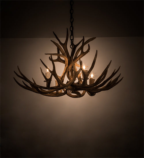 33" Wide Antlers Whitetail Deer 4 Lt Chandelier