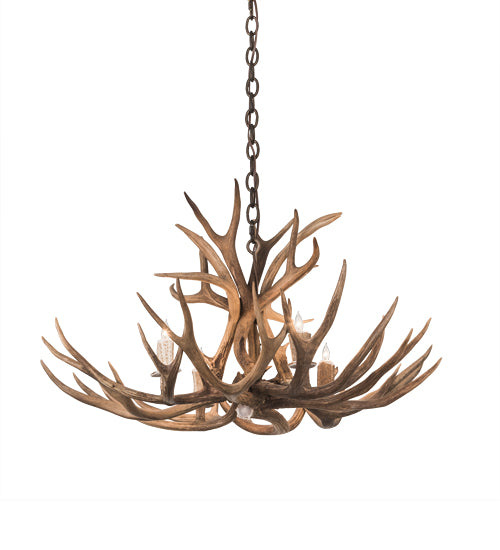 33" Wide Antlers Whitetail Deer 4 Lt Chandelier