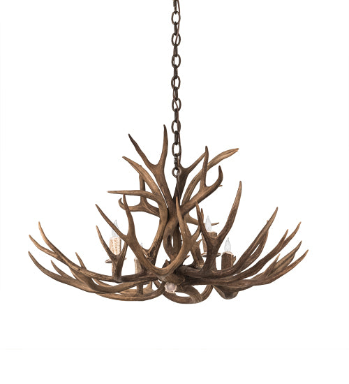 33" Wide Antlers Whitetail Deer 4 Lt Chandelier