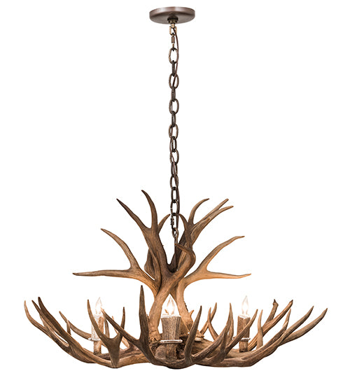 33" Wide Antlers Whitetail Deer 4 Lt Chandelier