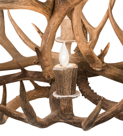 33" Wide Antlers Whitetail Deer 4 Lt Chandelier