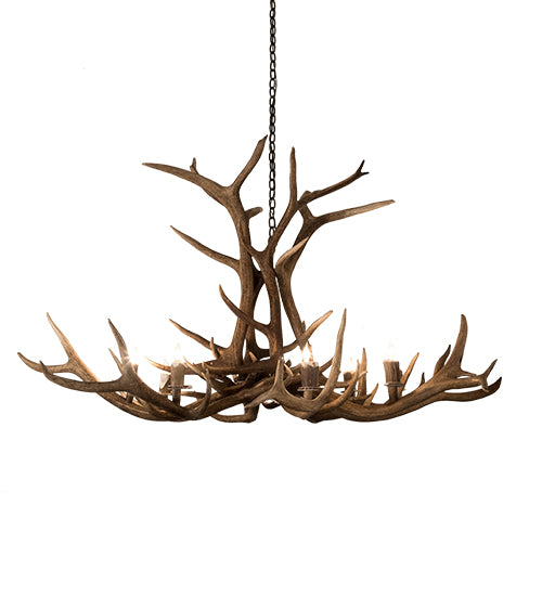 66" Wide Antlers Elk 8 Lt Chandelier