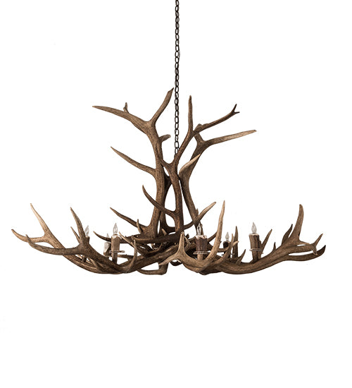 66" Wide Antlers Elk 8 Lt Chandelier