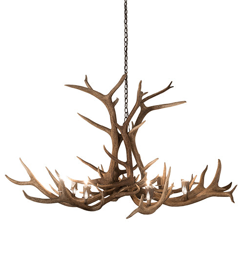 66" Wide Antlers Elk 8 Lt Chandelier