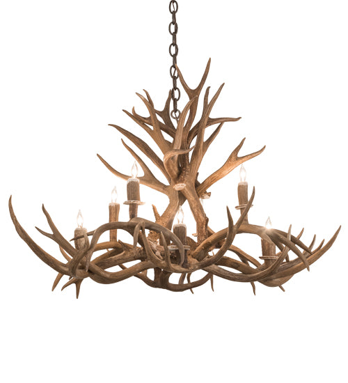 39" Long Antlers 8 Light Oblong Chandelier