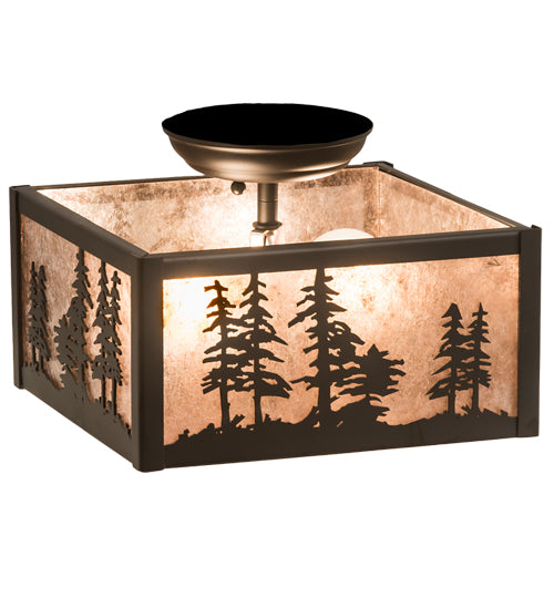 10" Square Tall Pines Flushmount