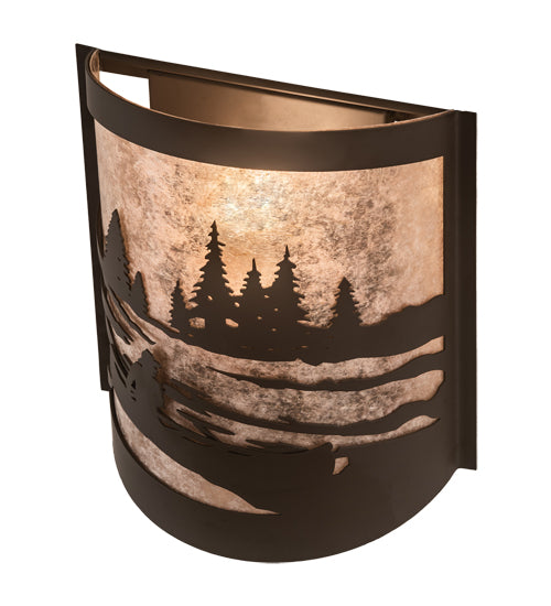 10" Wide Canoe At Lake Left Wall Sconce