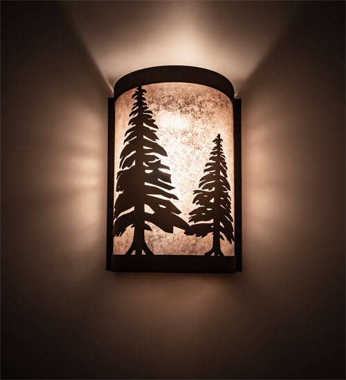 8" Wide Tall Pines Left Wall Sconce