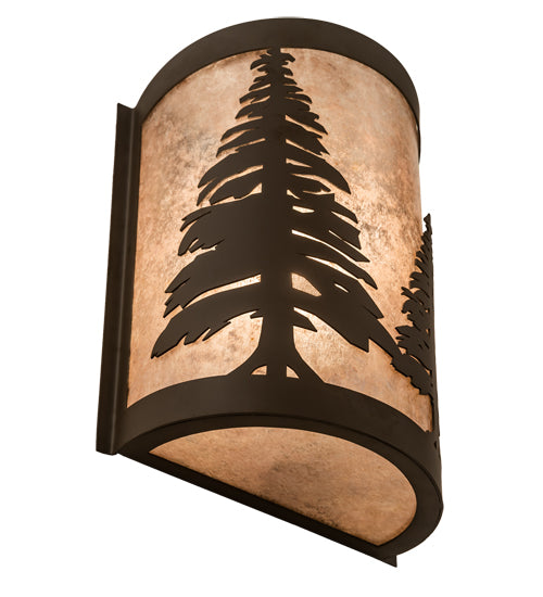 8" Wide Tall Pines Left Wall Sconce