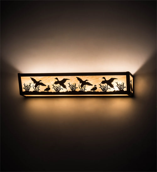 24" Wide Ducks In Flight Vanity Light