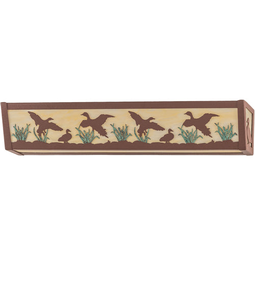 24" Wide Ducks In Flight Vanity Light