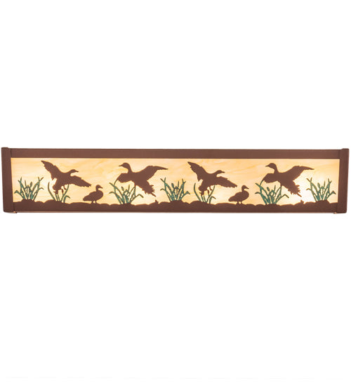 24" Wide Ducks In Flight Vanity Light