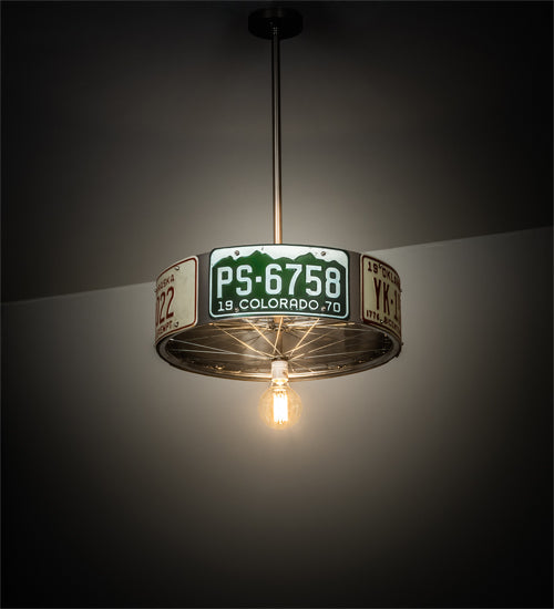 22" Wide Stateplate Pendant