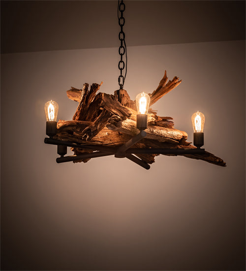 35" Wide Driftwood 5 Light Chandelier