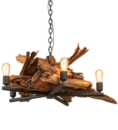 35" Wide Driftwood 5 Light Chandelier