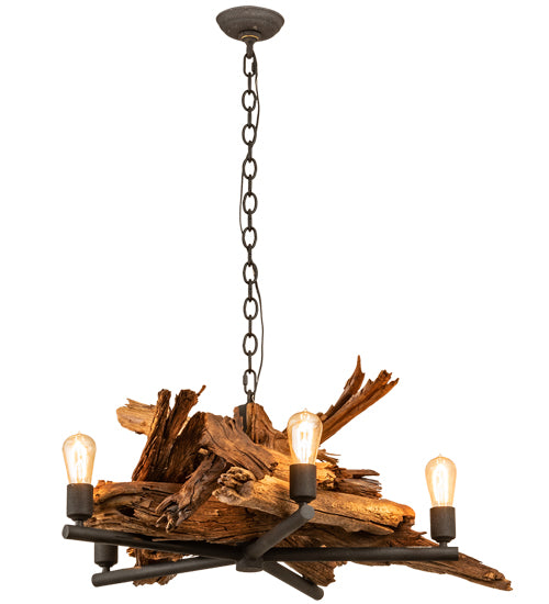 35" Wide Driftwood 5 Light Chandelier