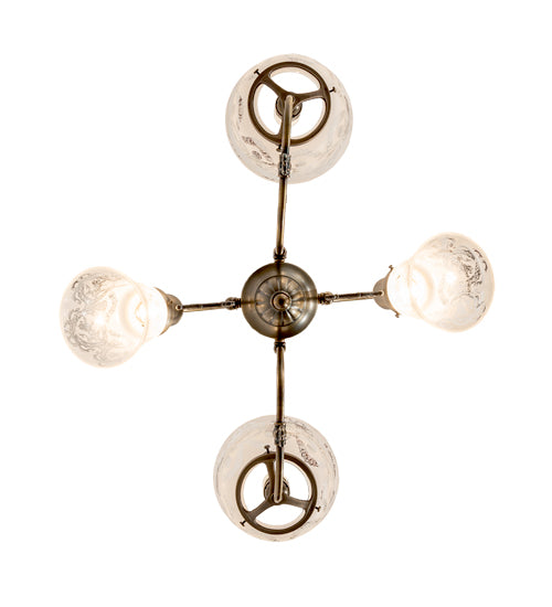 27" Long Revival Gas & Electric 4 Light Oblong Chandelier