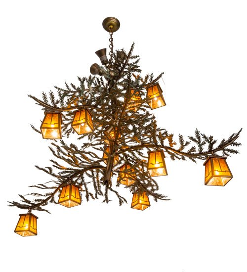 52" Wide Pine Branch Valley View 12 Light Chandelier