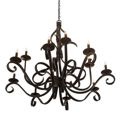 48" Wide Cypress 12 Light Chandelier