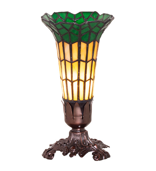 8" High Stained Glass Pond Lily Victorian Accent Lamp