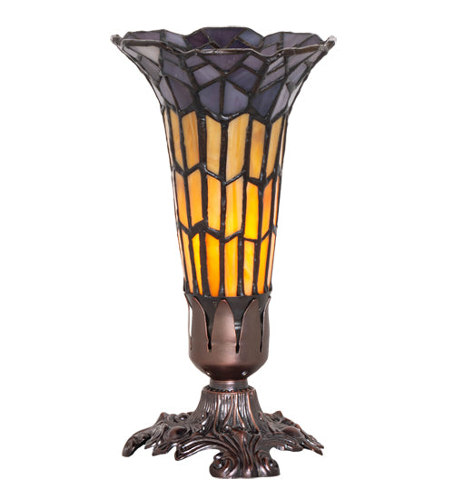 8" High Stained Glass Pond Lily Victorian Accent Lamp