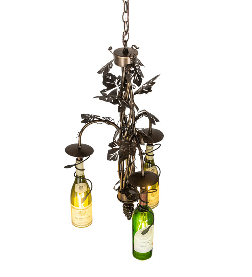 18" Wide Tuscan Vineyard 3 Light Wine Bottle Chandelier