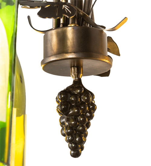 18" Wide Tuscan Vineyard 3 Light Wine Bottle Chandelier