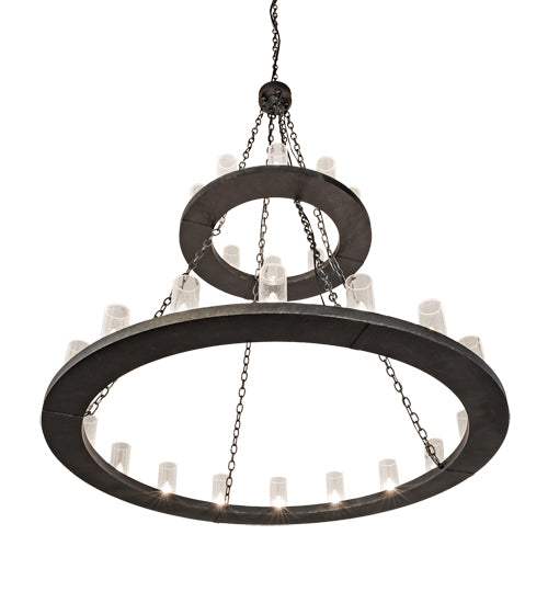 60" Wide Loxley 28 Light Two Tier Chandelier