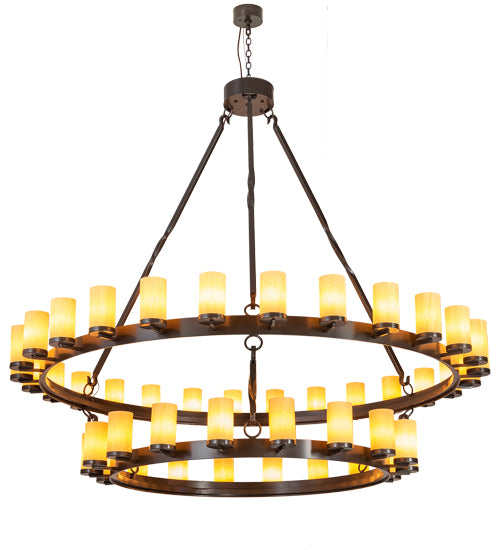 84" Wide Noziroh Ring 46 Light Two Tier Chandelier