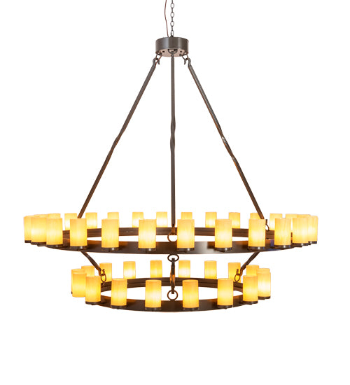 84" Wide Noziroh Ring 46 Light Two Tier Chandelier