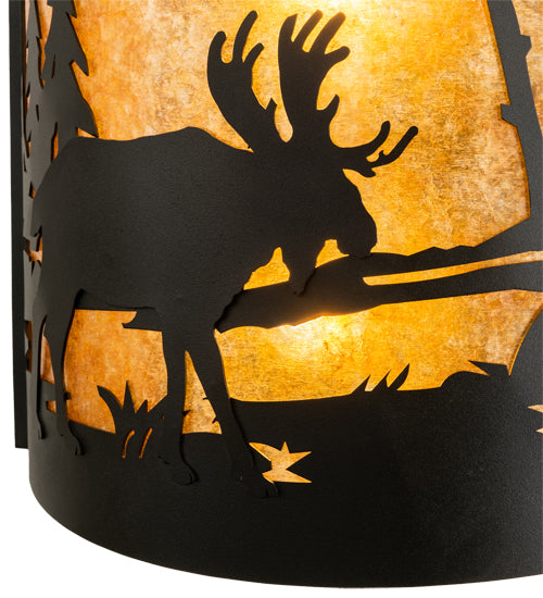 15" Wide Moose At Lake Wall Sconce