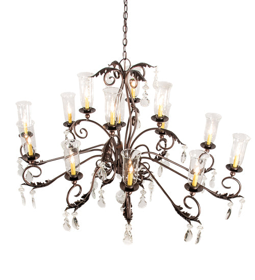 62" Long Windsor 14 Light Oblong Chandelier