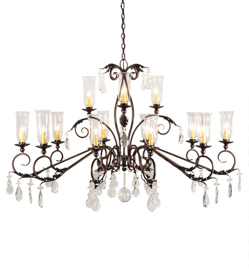 62" Long Windsor 14 Light Oblong Chandelier