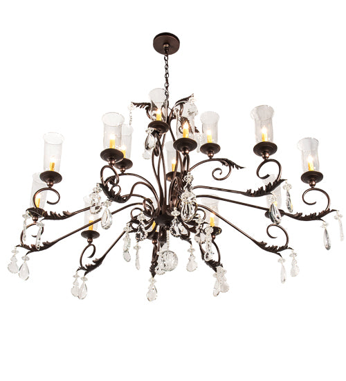 62" Long Windsor 14 Light Oblong Chandelier