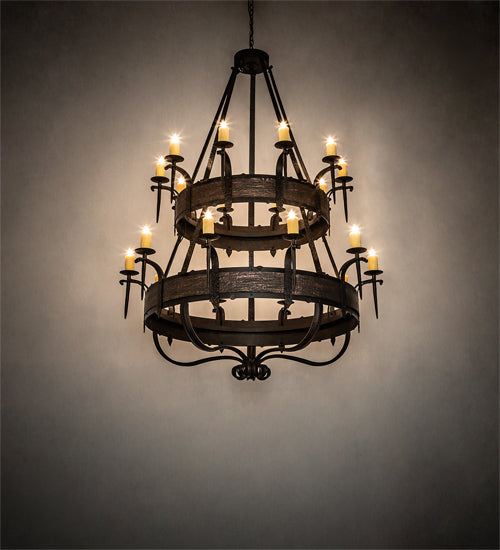 56" Wide Costello 20 Light Two Tier Chandelier