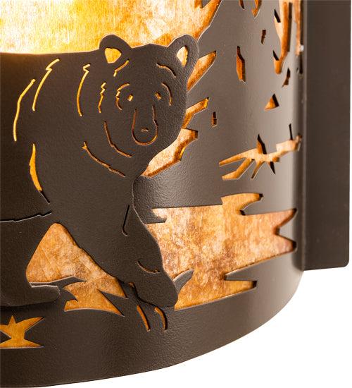 12" Wide Bear At Lake Right Wall Sconce