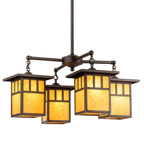 31" Wide Hyde Park Double Bar Mission 4 Light Chandelier