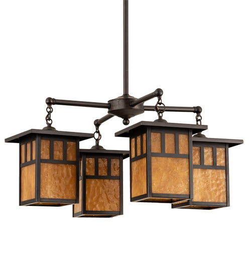 31" Wide Hyde Park Double Bar Mission 4 Light Chandelier