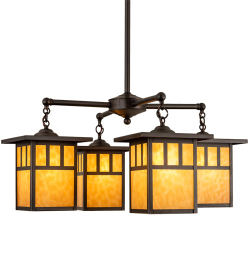 31" Wide Hyde Park Double Bar Mission 4 Light Chandelier