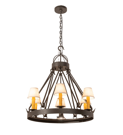 28" Wide Lakeshore 6 Light W/Downlight Chandelier