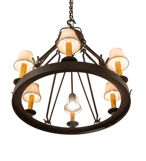 28" Wide Lakeshore 6 Light W/Downlight Chandelier