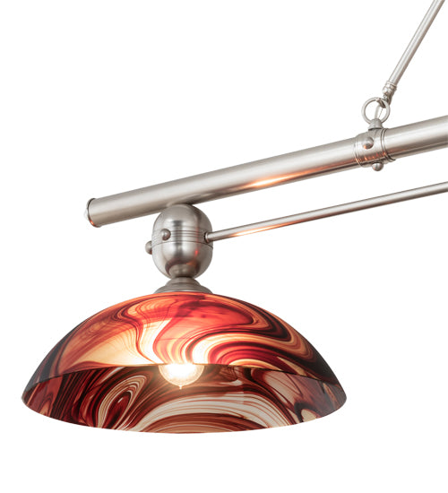 70" Long Deco Ball 3 Light Cabernet Swirl Island Pendant