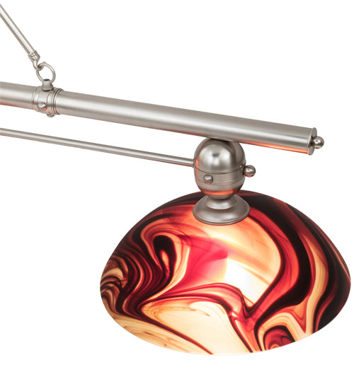 70" Long Deco Ball 3 Light Cabernet Swirl Island Pendant